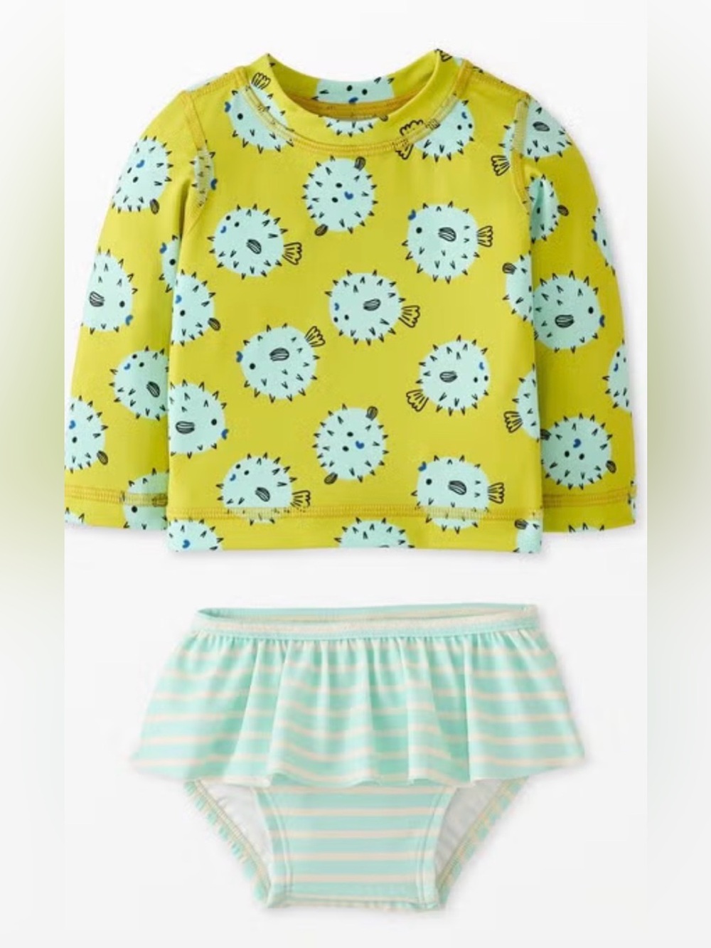 Hanna Anderson Baby Rashguard and Skirted Bikini Bottom Set | 18-24 months